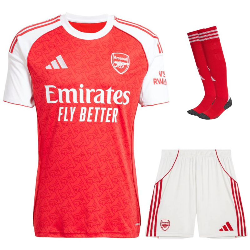 Set maglia casa Arsenal 2025/26 per bambini – Stile iconico dei Gunners